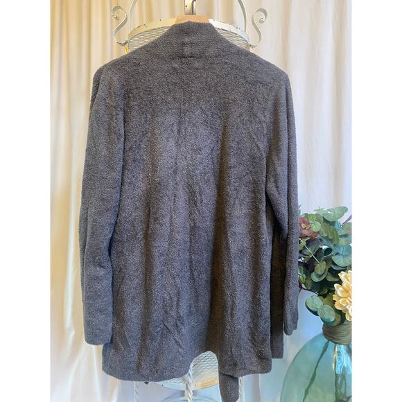 Barefoot Dreams Cardigan Wrap Cozy Chic Lite Island Wrap Ribbed Carbon Size 1X - Picture 3 of 11